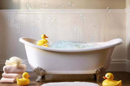 Neutral Rubber Duckie Bath 12’X8’ Ultracloth (144 X 96 Inch) Backdrop