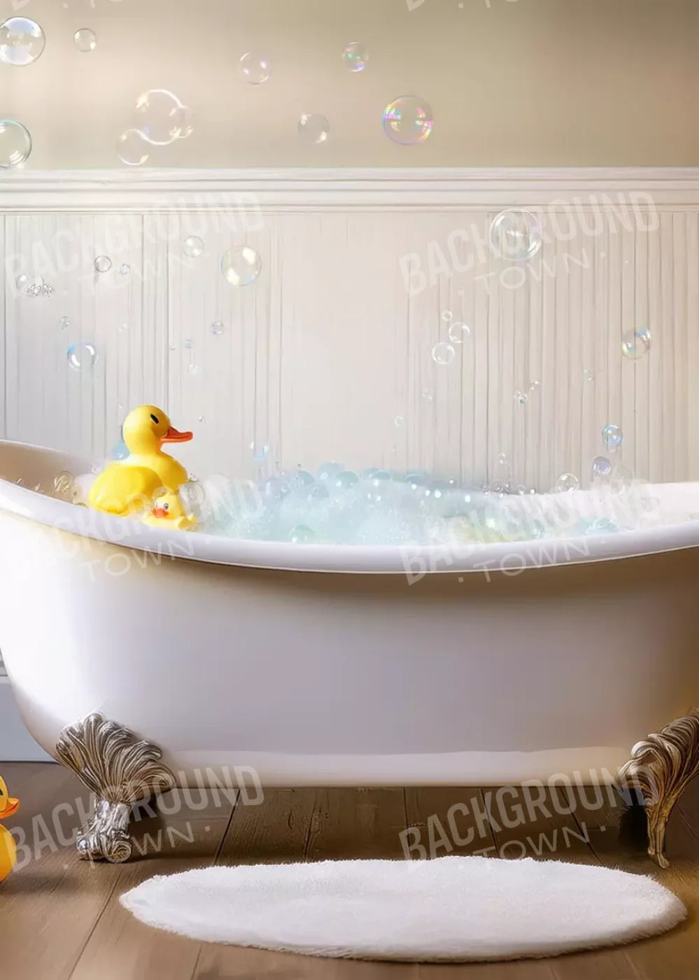 Neutral Rubber Duckie Bath 5’X7’ Ultracloth For Westcott X-Drop (60 X 84 Inch) Backdrop