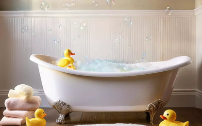 Neutral Rubber Duckie Bath 8’X5’ Ultracloth (96 X 60 Inch) Backdrop