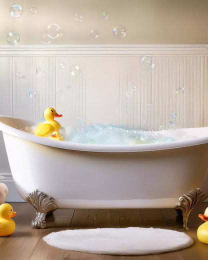 Neutral Rubber Duckie Bath Backdrop