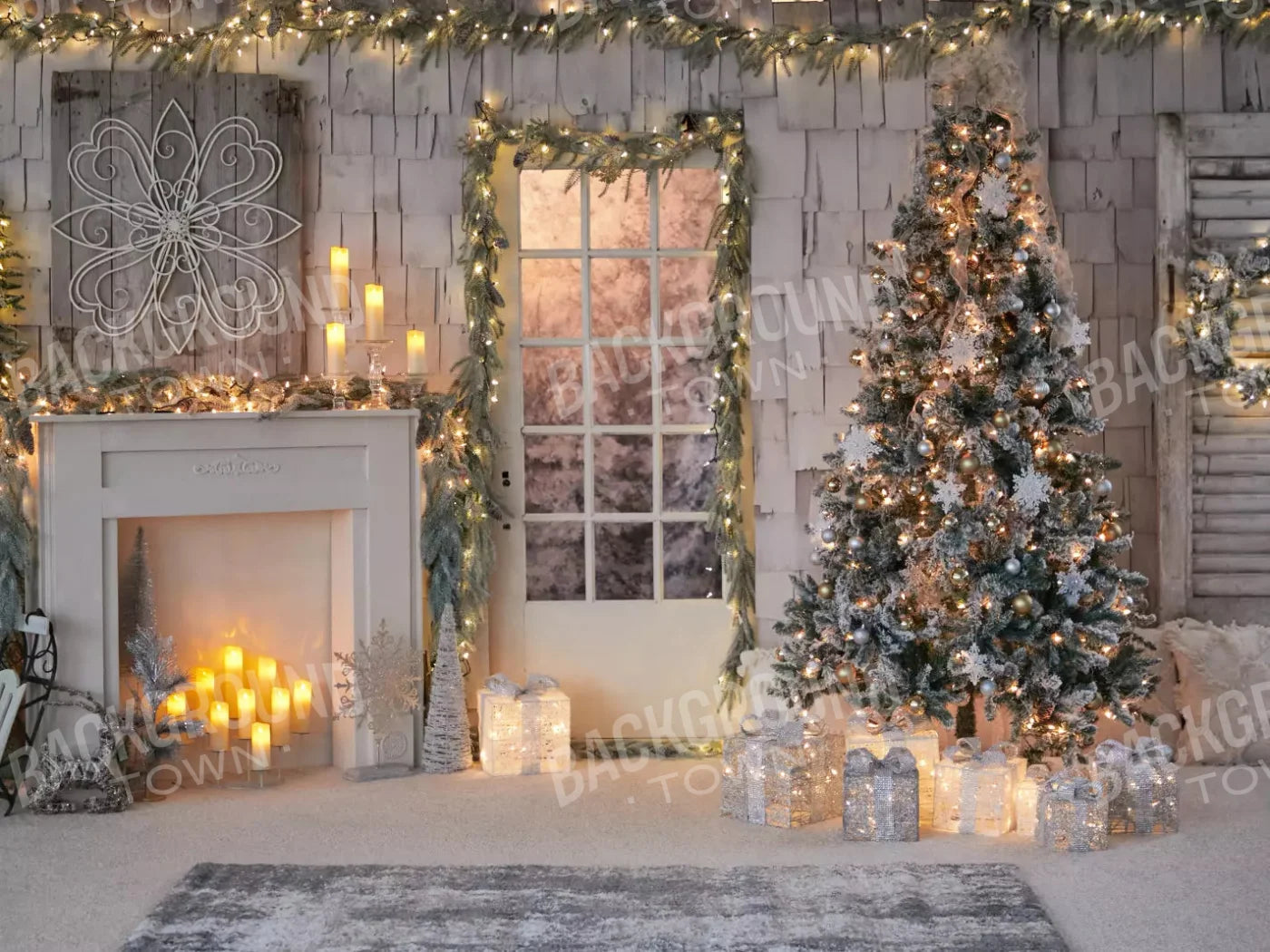 Night Before Christmas 7X5 Ultracloth ( 84 X 60 Inch ) Backdrop