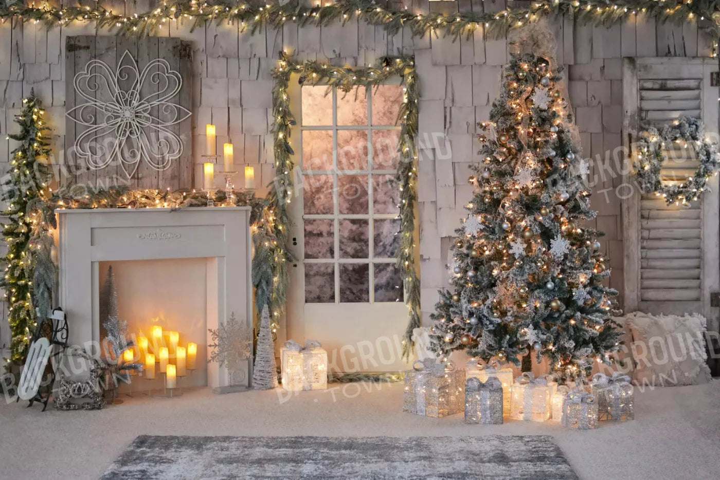 Night Before Christmas 8X5 Ultracloth ( 96 X 60 Inch ) Backdrop