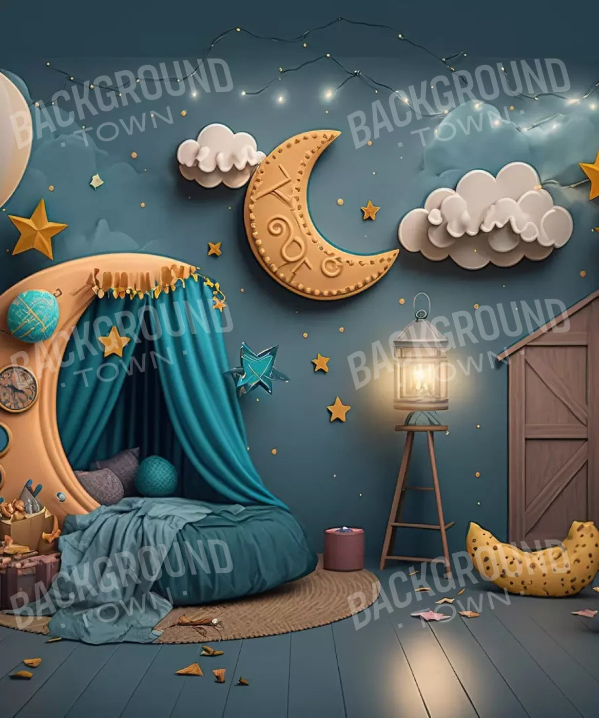 Night Moon Room 10’X12’ Ultracloth (120 X 144 Inch) Backdrop