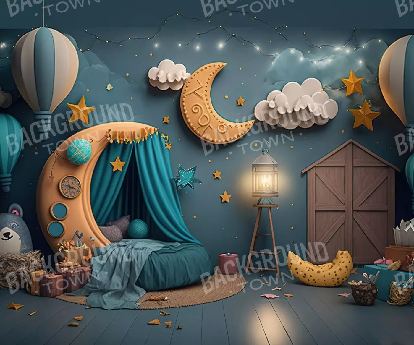 Night Moon Room 12’X10’ Ultracloth (144 X 120 Inch) Backdrop