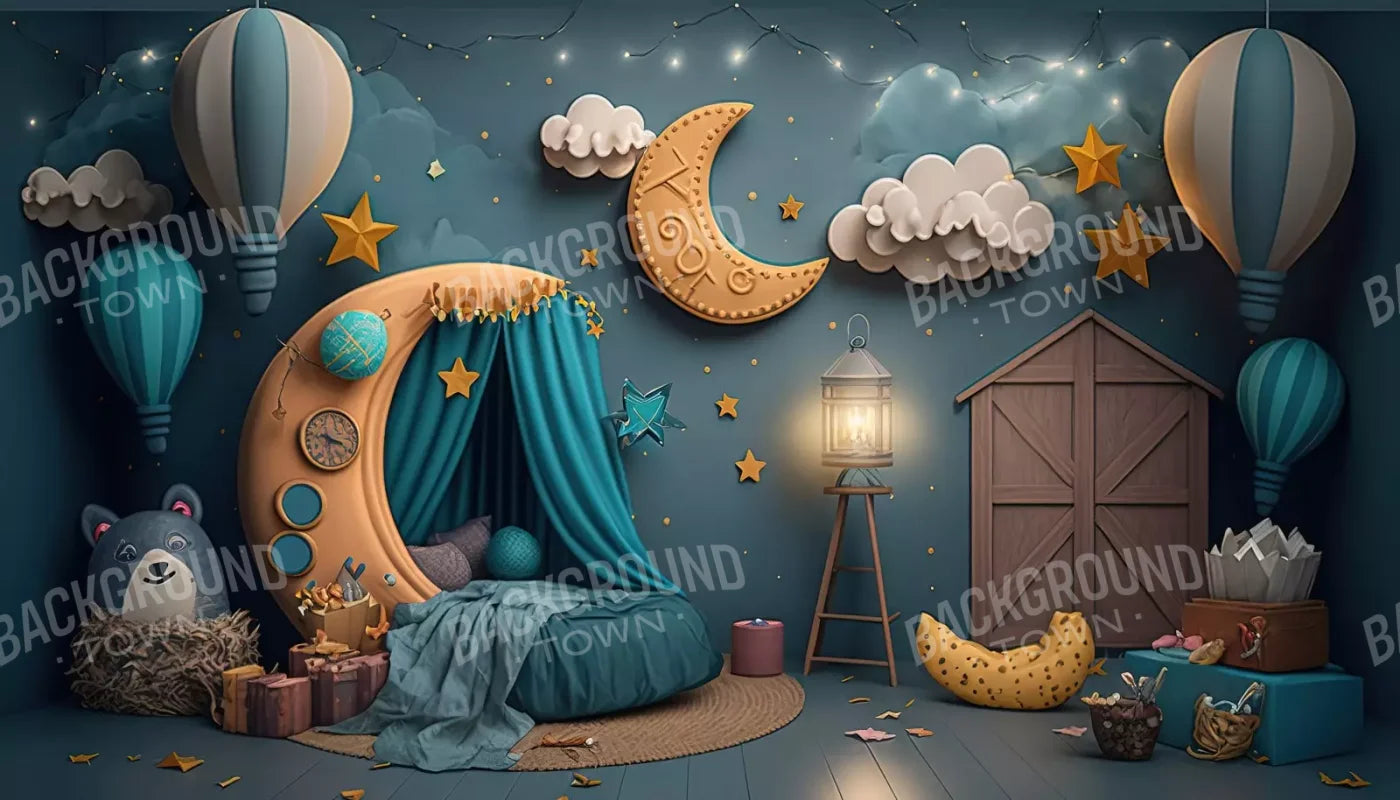 Night Moon Room 14’X8’ Ultracloth (168 X 96 Inch) Backdrop