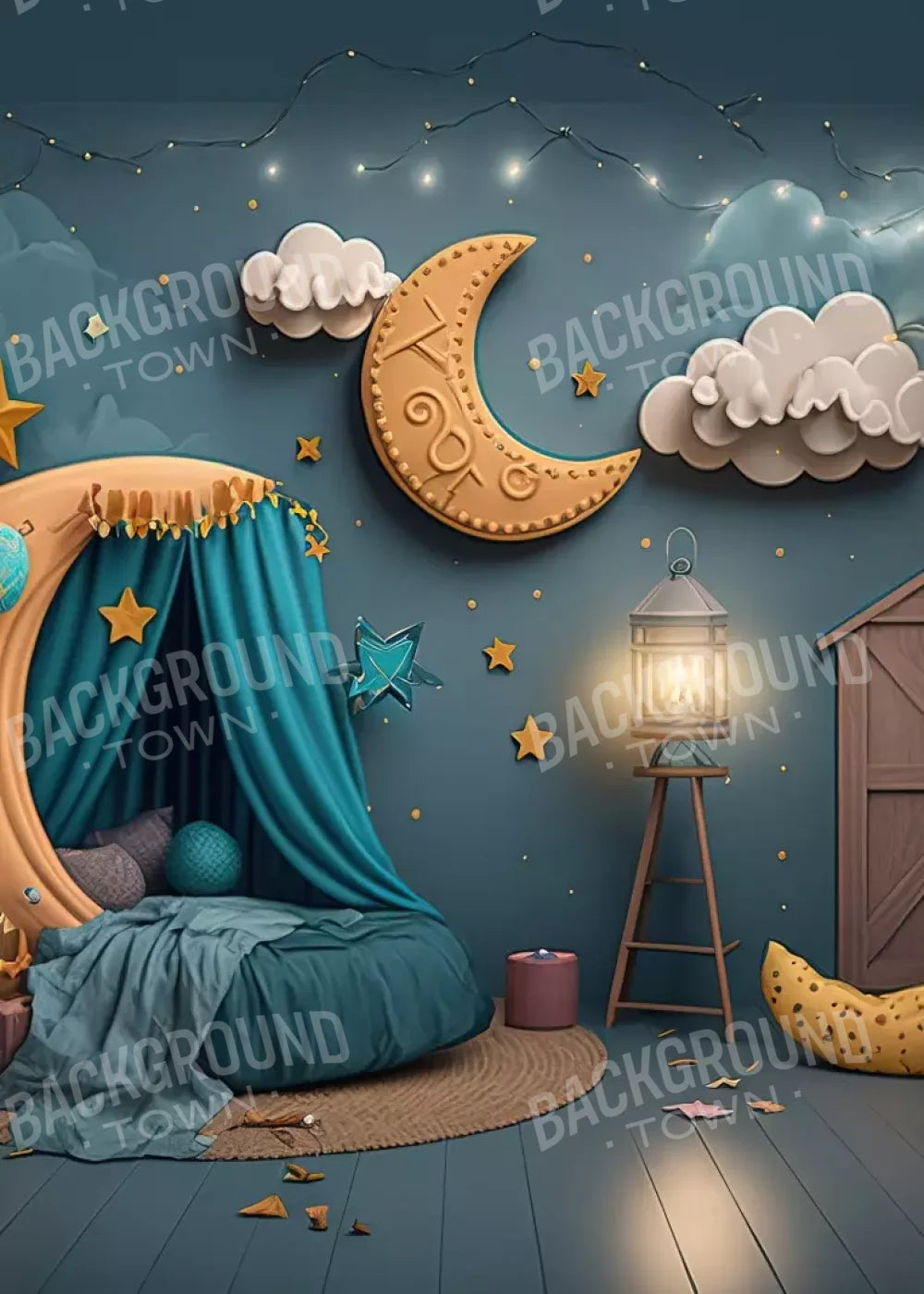 Night Moon Room 5’X7’ Ultracloth (60 X 84 Inch) Backdrop