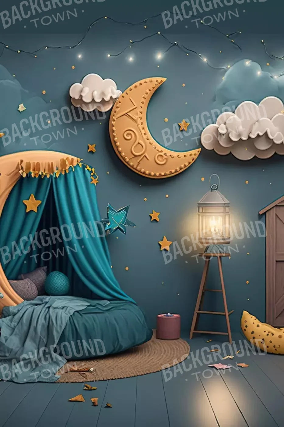 Night Moon Room 8’X12’ Ultracloth (96 X 144 Inch) Backdrop