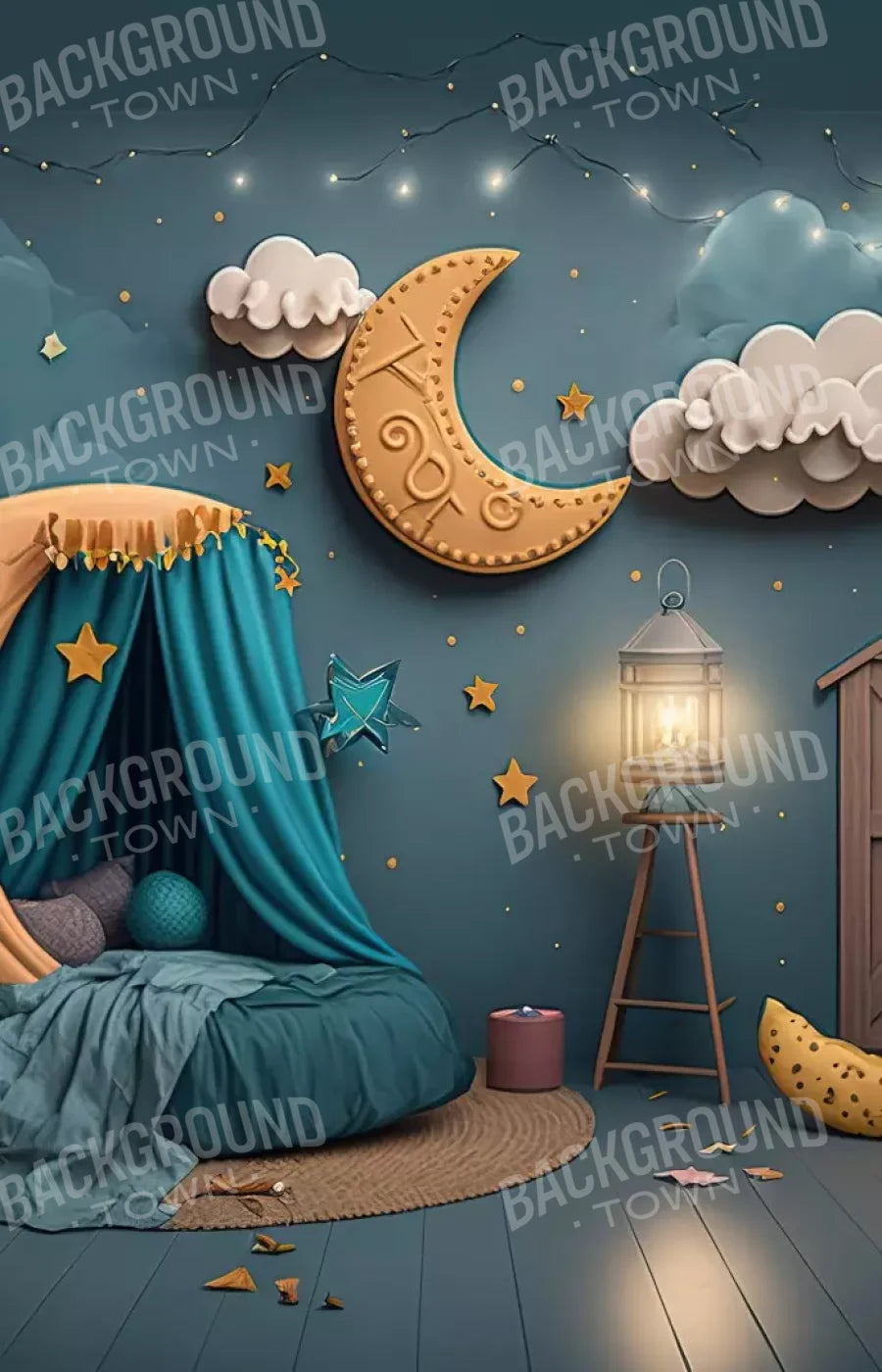 Night Moon Room 9’X14’ Ultracloth (108 X 168 Inch) Backdrop