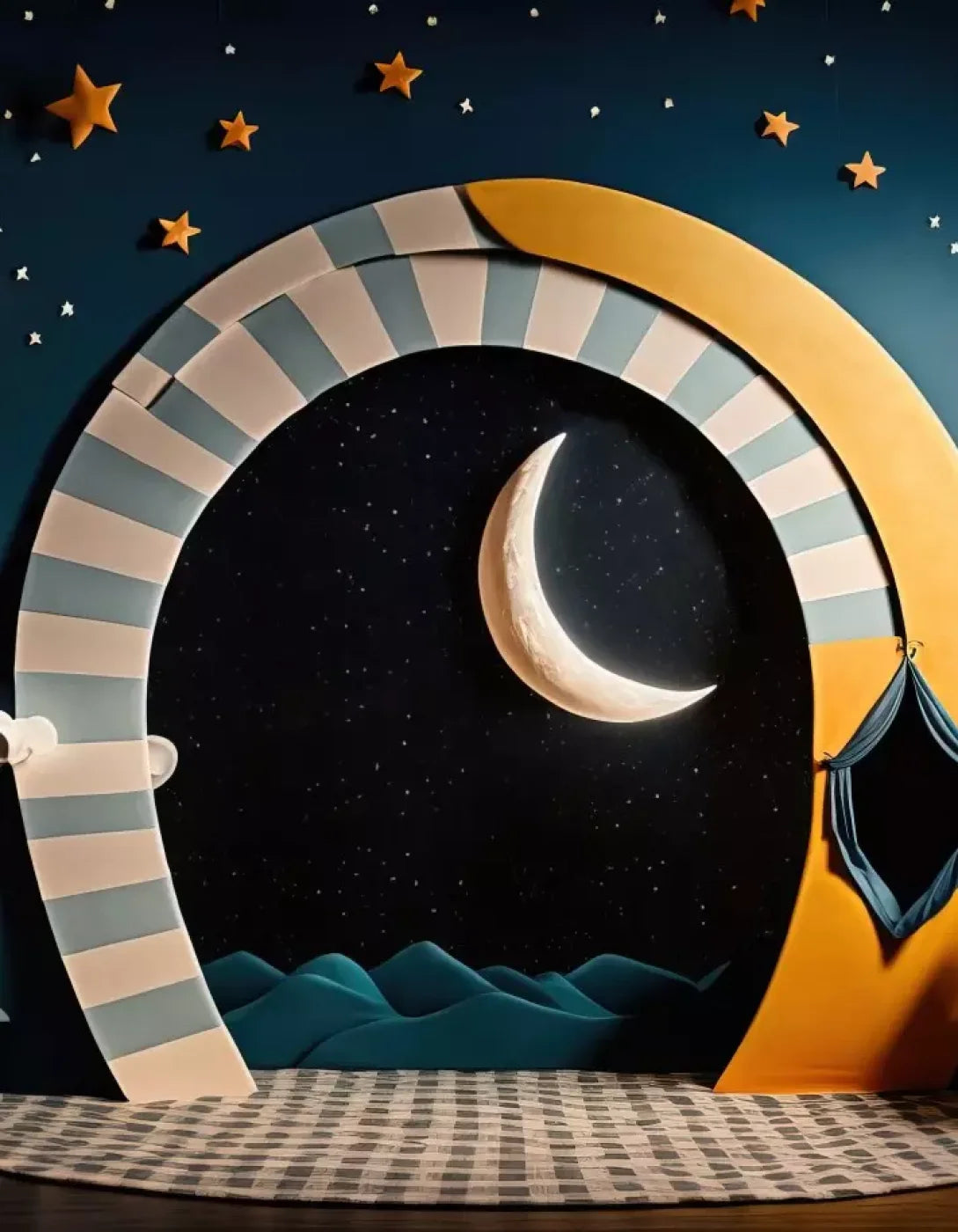 Night Time Lullaby 6X8 Fleece ( 72 X 96 Inch ) Backdrop