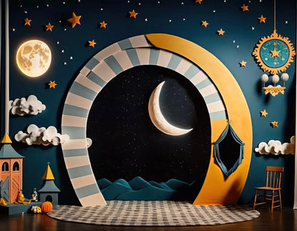 Night Time Lullaby 8X6 Fleece ( 96 X 72 Inch ) Backdrop