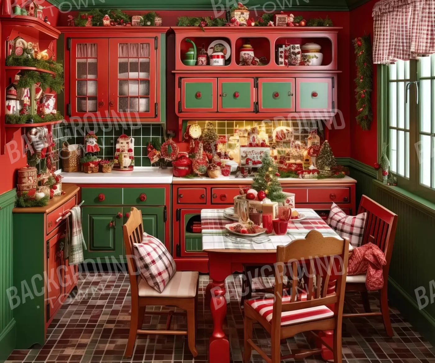 North Pole Kitchen 12’X10’ Ultracloth (144 X 120 Inch) Backdrop
