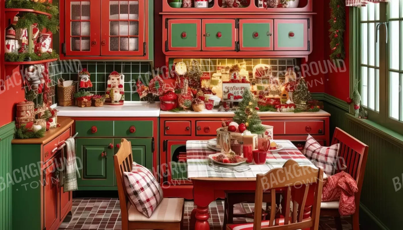 North Pole Kitchen 14’X8’ Ultracloth (168 X 96 Inch) Backdrop