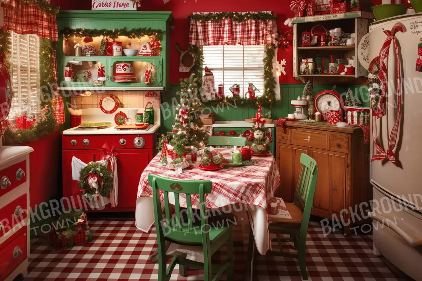 North Pole Kitchen Ii 12’X8’ Ultracloth (144 X 96 Inch) Backdrop