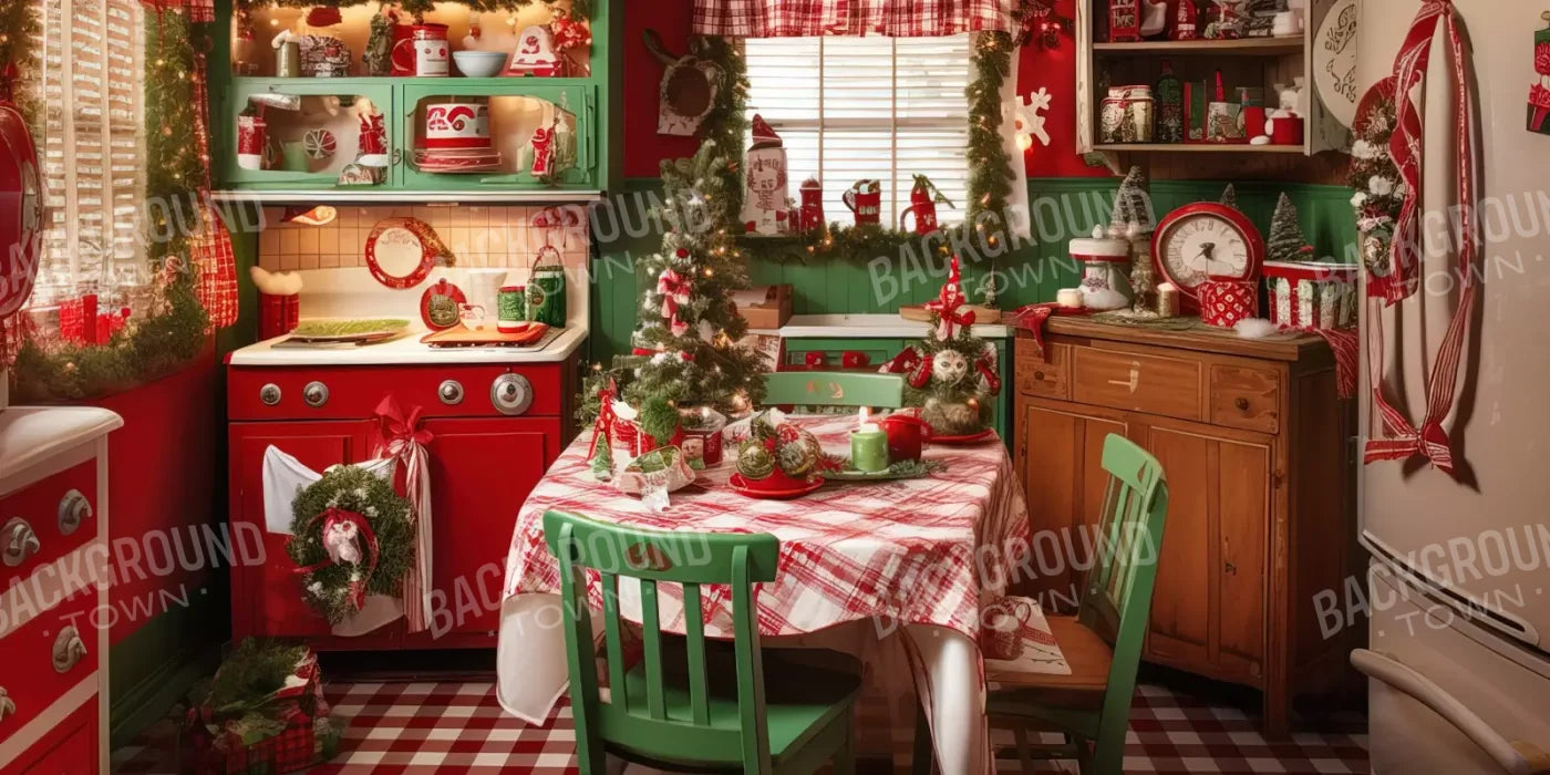 North Pole Kitchen Ii 16’X8’ Ultracloth (192 X 96 Inch) Backdrop