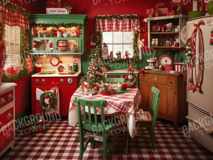 North Pole Kitchen Ii 6’8X5’ Fleece (80 X 60 Inch) Backdrop
