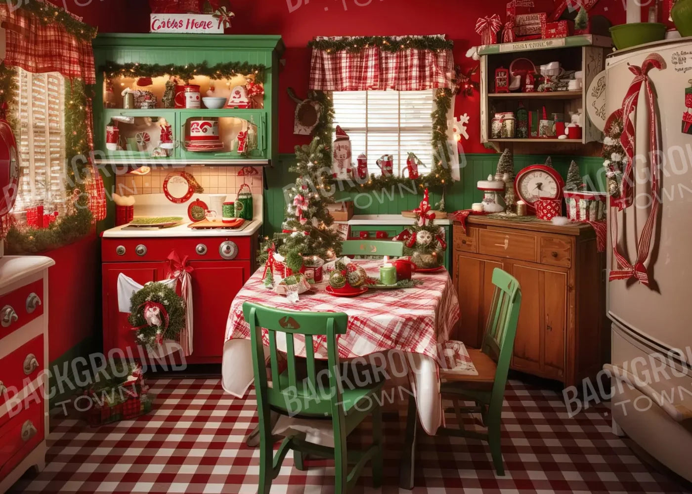 North Pole Kitchen Ii 7’X5’ Ultracloth (84 X 60 Inch) Backdrop