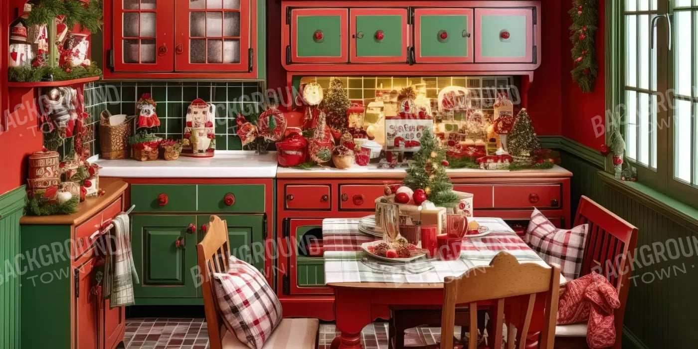 North Pole Kitchen 20’X10’ Ultracloth (240 X 120 Inch) Backdrop