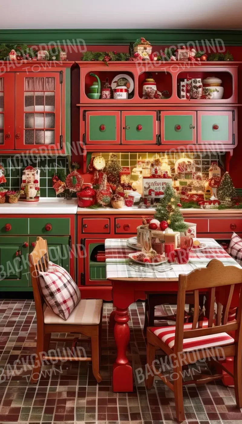 North Pole Kitchen 8’X14’ Ultracloth (96 X 168 Inch) Backdrop