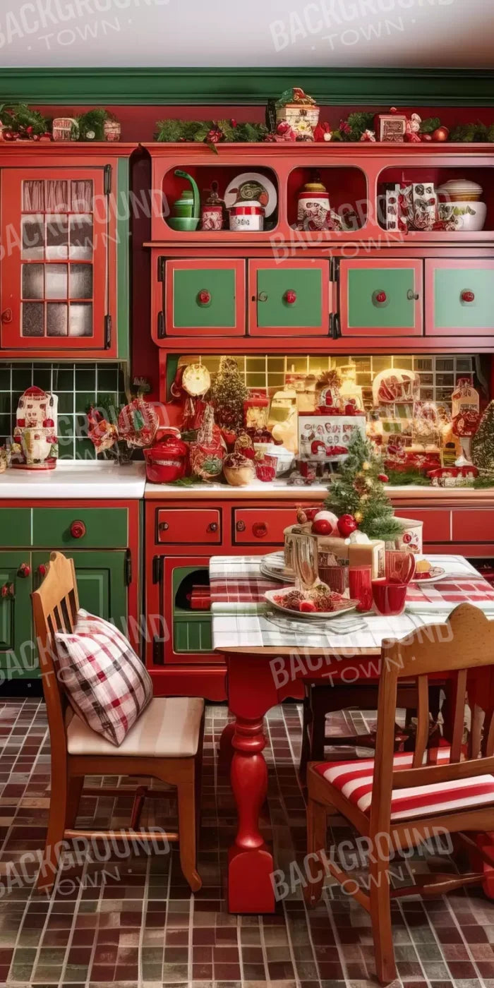 North Pole Kitchen 8’X16’ Ultracloth (96 X 192 Inch) Backdrop