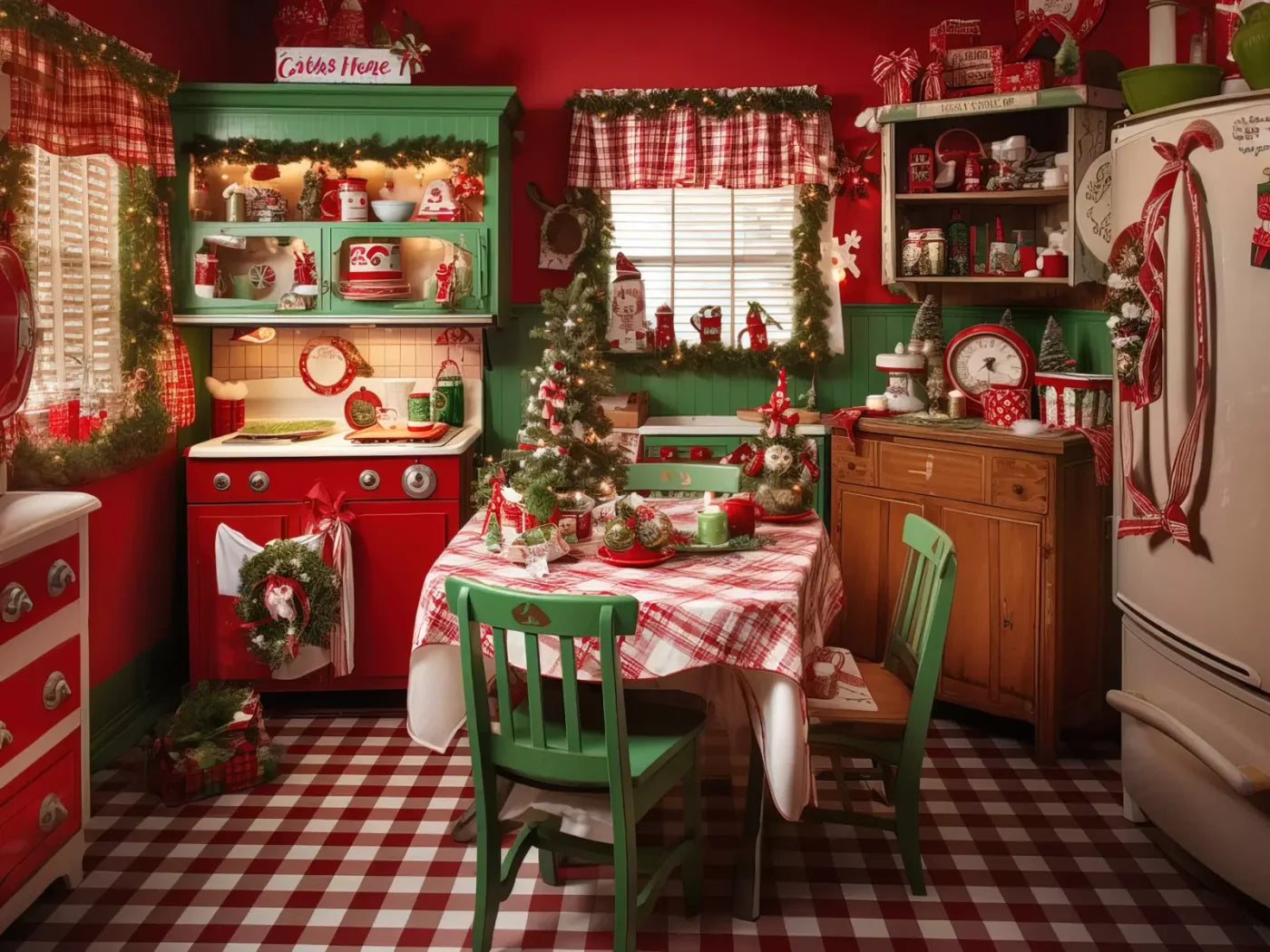 North Pole Kitchen Ii 6’8X5’ Fleece (80 X 60 Inch) Backdrop