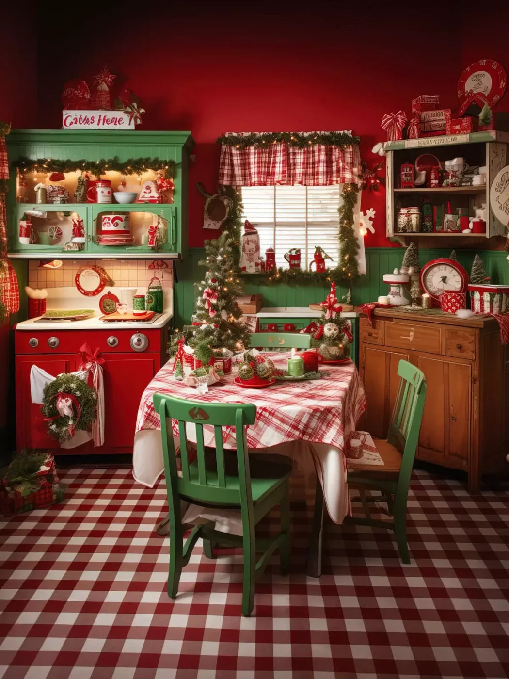 North Pole Kitchen Ii 6’X8’ Fleece (72 X 96 Inch) Backdrop