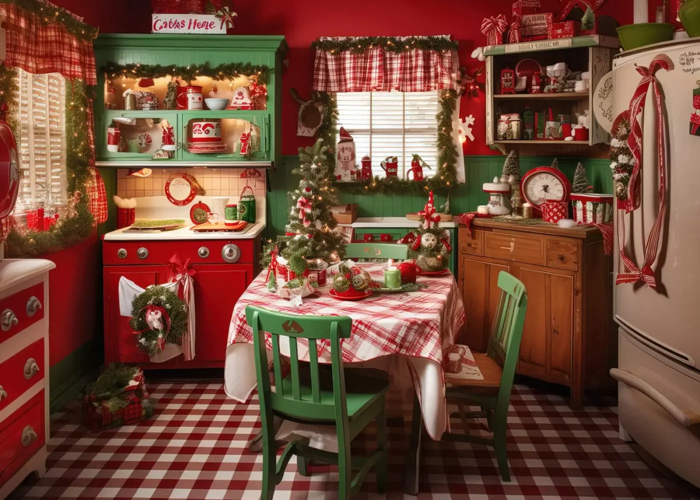 North Pole Kitchen Ii 7’X5’ Ultracloth (84 X 60 Inch) Backdrop