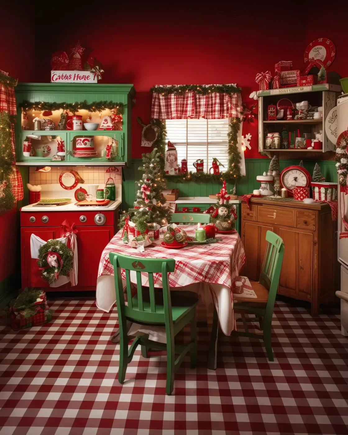 North Pole Kitchen Ii 8’X10’ Fleece (96 X 120 Inch) Backdrop