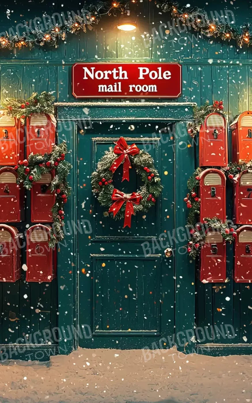 North Pole Mail Room I 10’X16’ Ultracloth (120 X 192 Inch) Backdrop