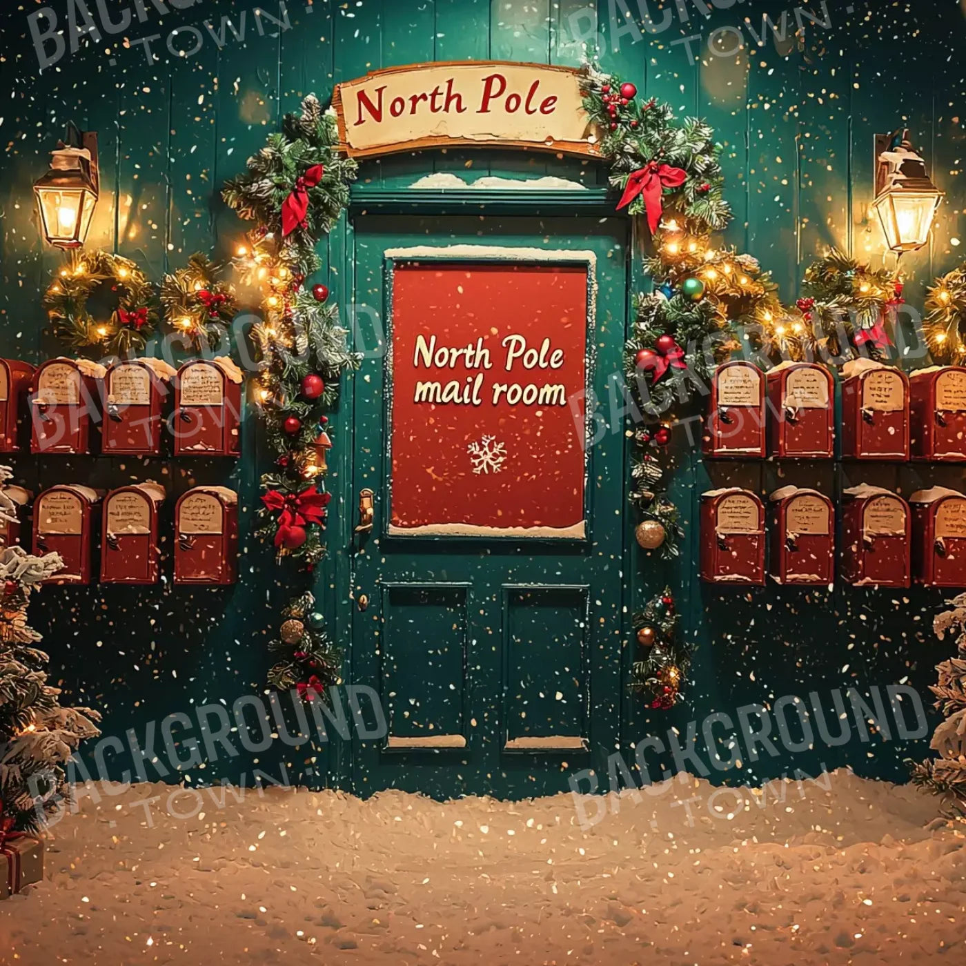 North Pole Mail Room Ii 10’X10’ Ultracloth (120 X Inch) Backdrop