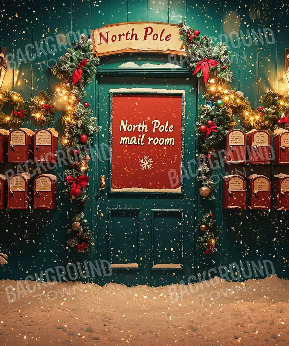 North Pole Mail Room Ii 10’X12’ Ultracloth (120 X 144 Inch) Backdrop