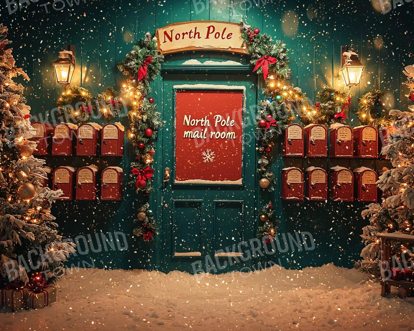 North Pole Mail Room Ii 10’X8’ Fleece (120 X 96 Inch) Backdrop