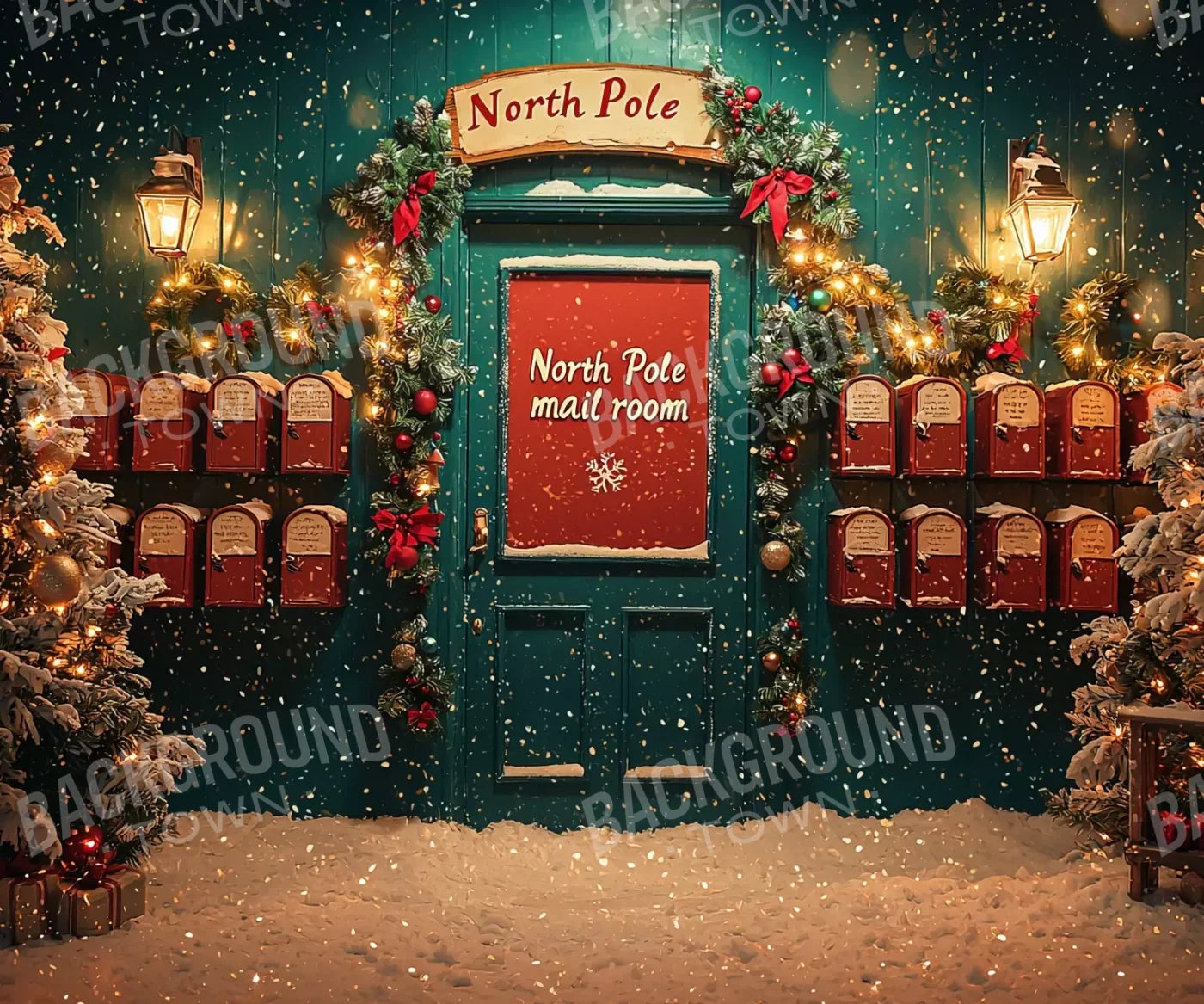 North Pole Mail Room Ii 12’X10’ Ultracloth (144 X 120 Inch) Backdrop