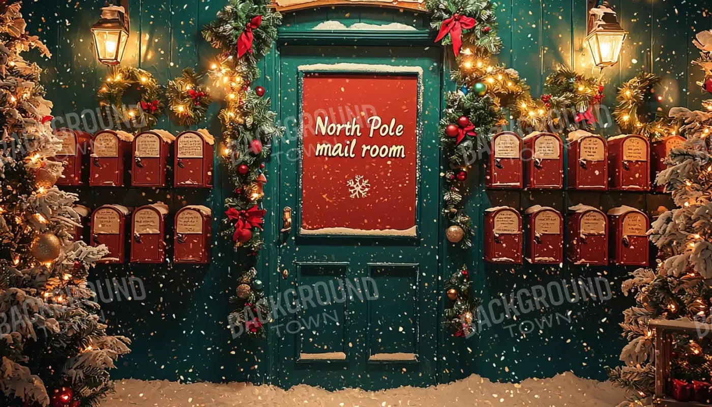 North Pole Mail Room Ii 14’X8’ Ultracloth (168 X 96 Inch) Backdrop