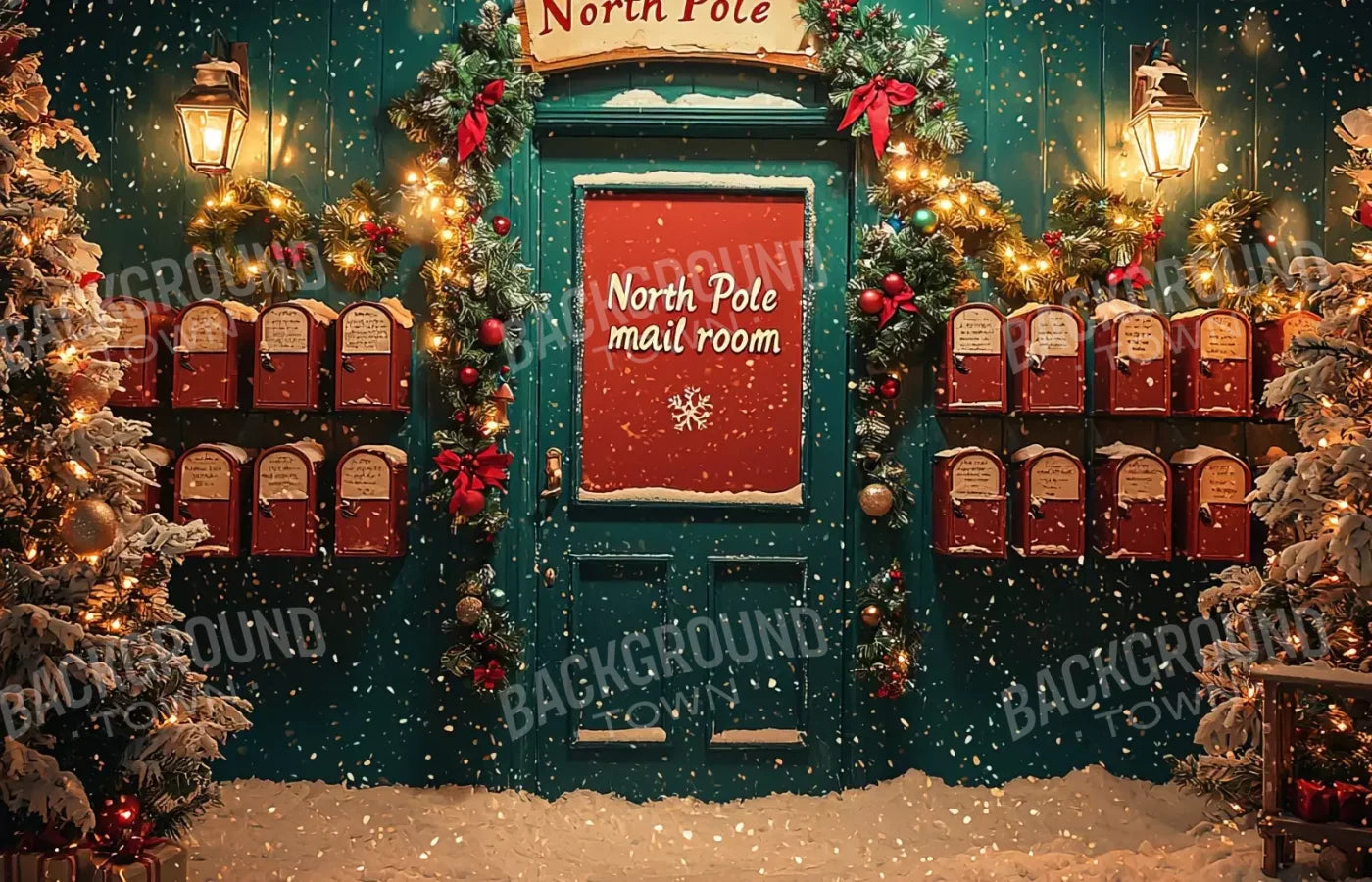 North Pole Mail Room Ii 14’X9’ Ultracloth (168 X 108 Inch) Backdrop