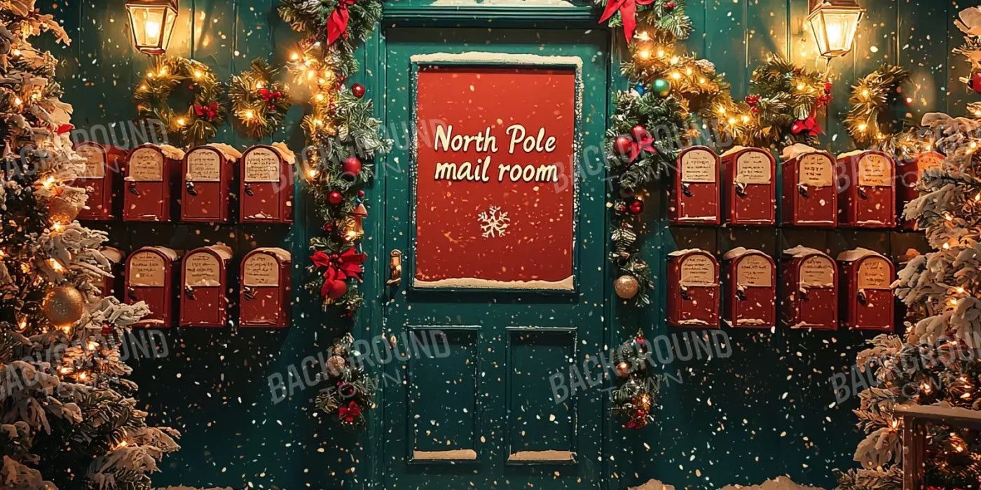 North Pole Mail Room Ii 16’X8’ Ultracloth (192 X 96 Inch) Backdrop