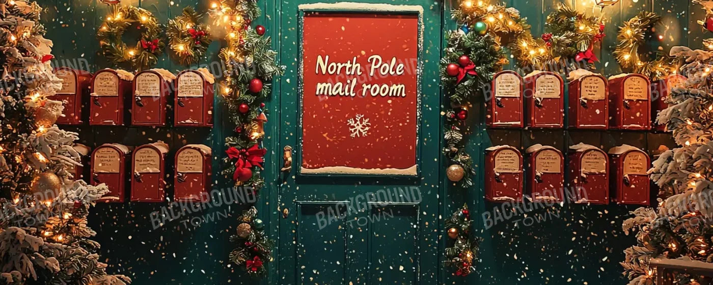 North Pole Mail Room Ii 20’X8’ Ultracloth (240 X 96 Inch) Backdrop