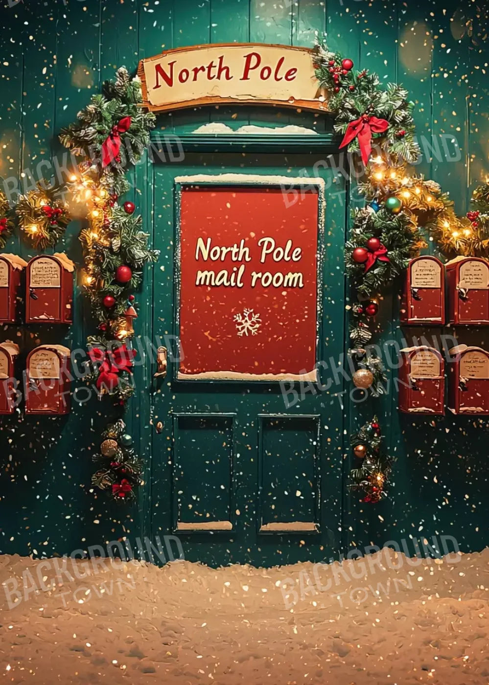 North Pole Mail Room Ii 5’X7’ Ultracloth (60 X 84 Inch) Backdrop