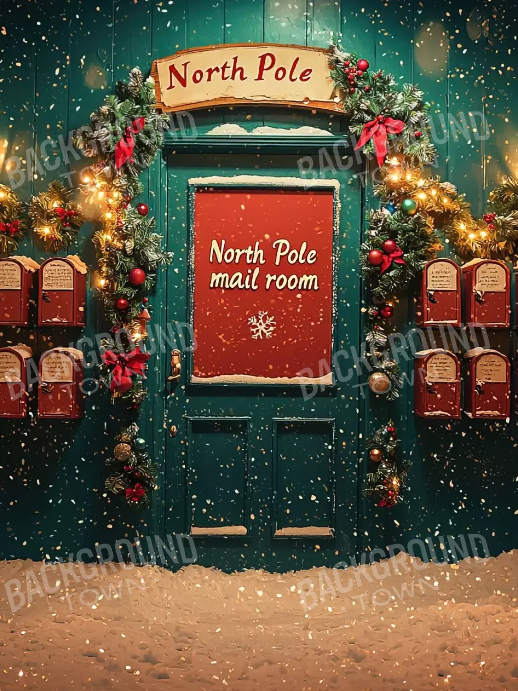 North Pole Mail Room Ii 6’X8’ Fleece (72 X 96 Inch) Backdrop