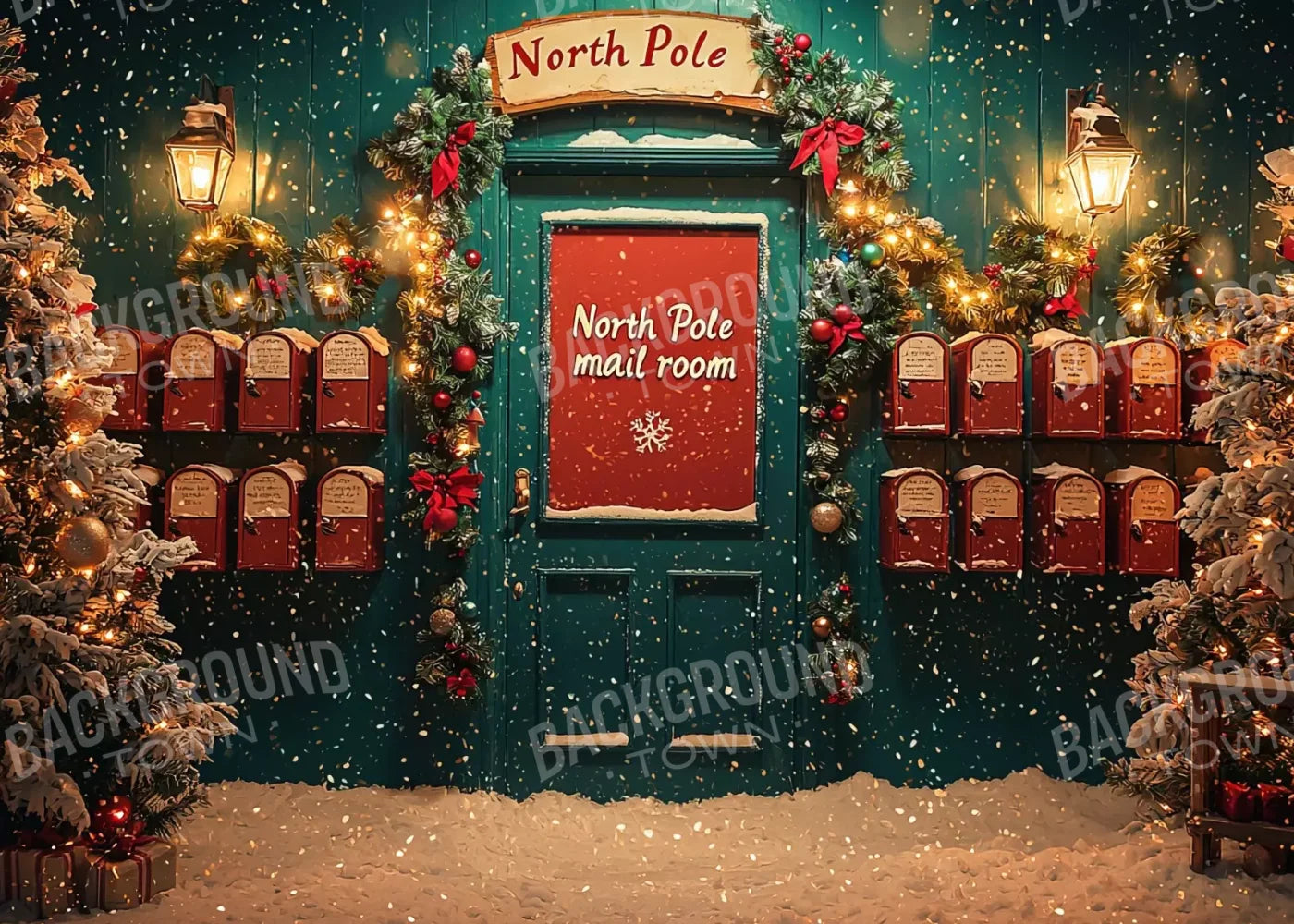 North Pole Mail Room Ii 7’X5’ Ultracloth (84 X 60 Inch) Backdrop