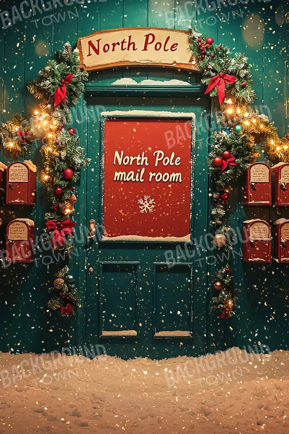 North Pole Mail Room Ii 8’X12’ Ultracloth (96 X 144 Inch) Backdrop