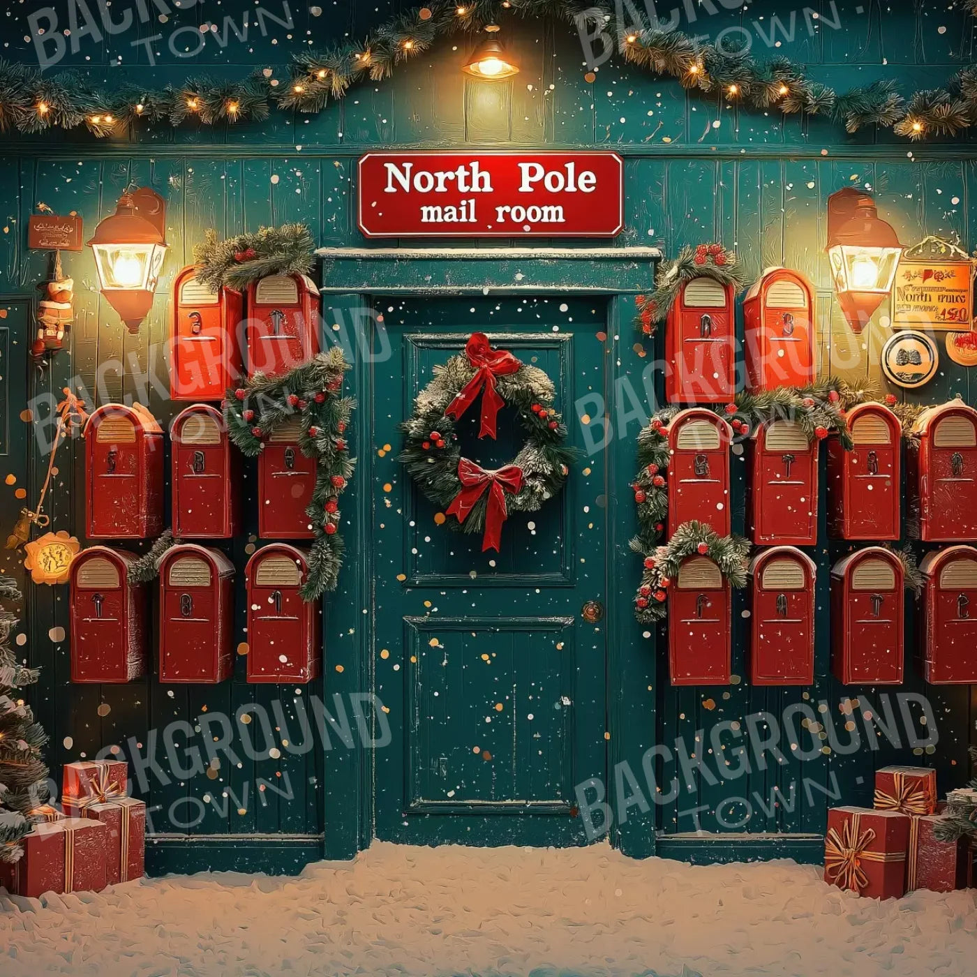 North Pole Mail Room Iii 10’X10’ Ultracloth (120 X Inch) Backdrop