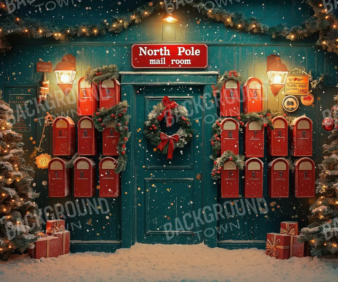 North Pole Mail Room Iii 12’X10’ Ultracloth (144 X 120 Inch) Backdrop