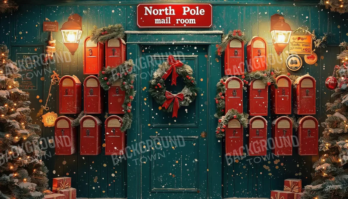 North Pole Mail Room Iii 14’X8’ Ultracloth (168 X 96 Inch) Backdrop