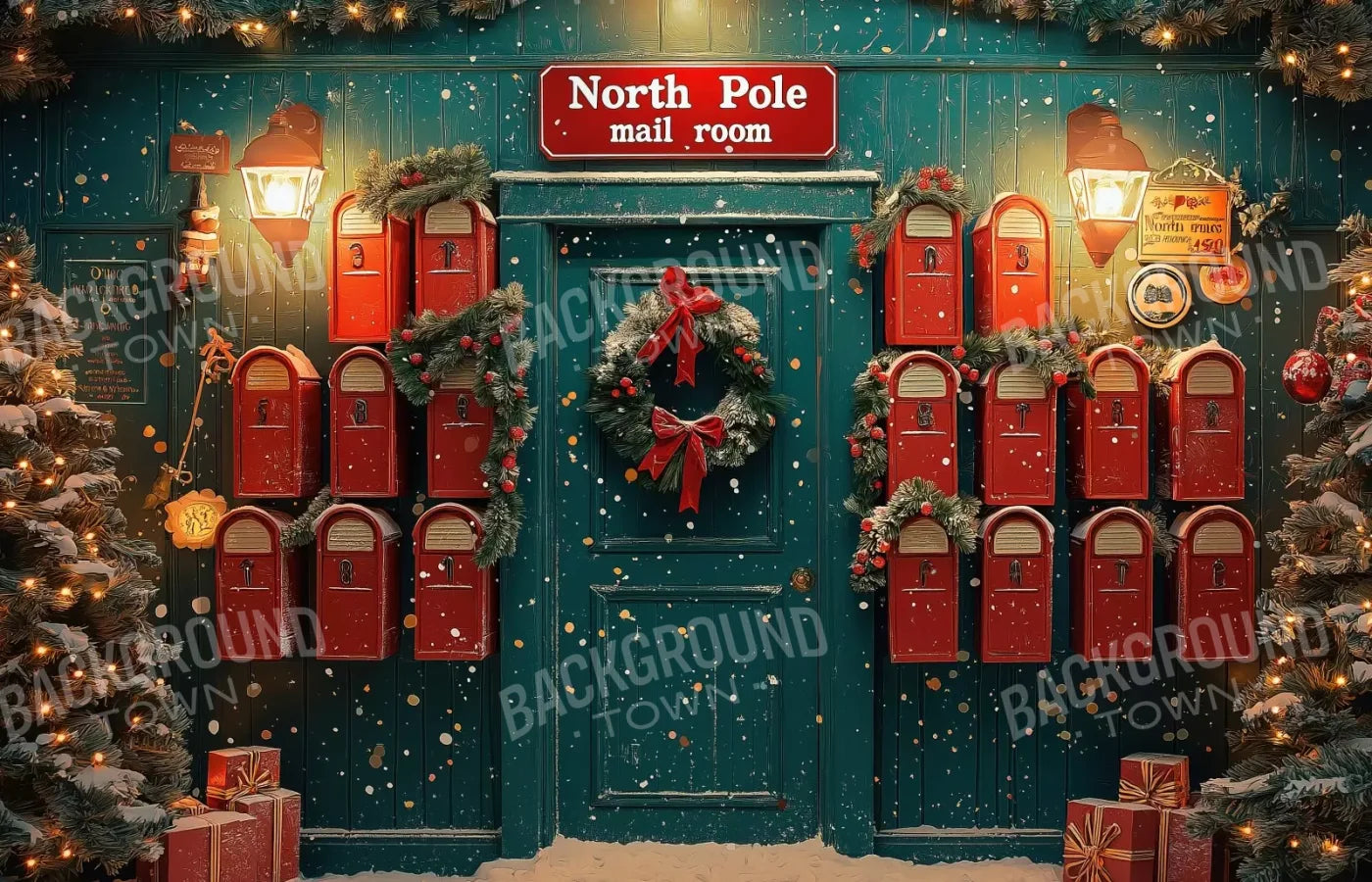 North Pole Mail Room Iii 14’X9’ Ultracloth (168 X 108 Inch) Backdrop