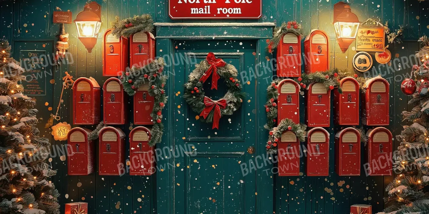 North Pole Mail Room Iii 16’X8’ Ultracloth (192 X 96 Inch) Backdrop