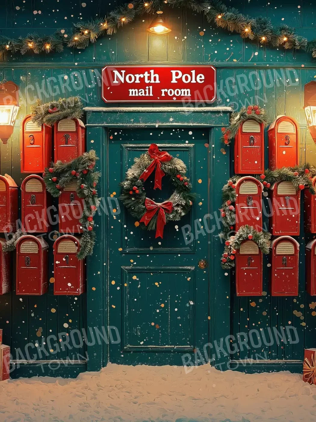 North Pole Mail Room Iii 5’X6’8 Fleece (60 X 80 Inch) Backdrop