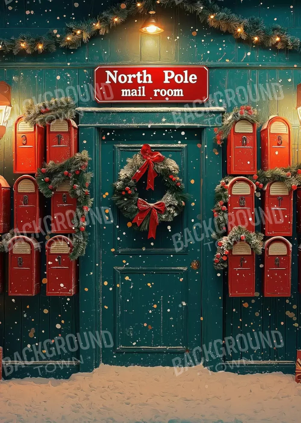 North Pole Mail Room Iii 5’X7’ Ultracloth (60 X 84 Inch) Backdrop