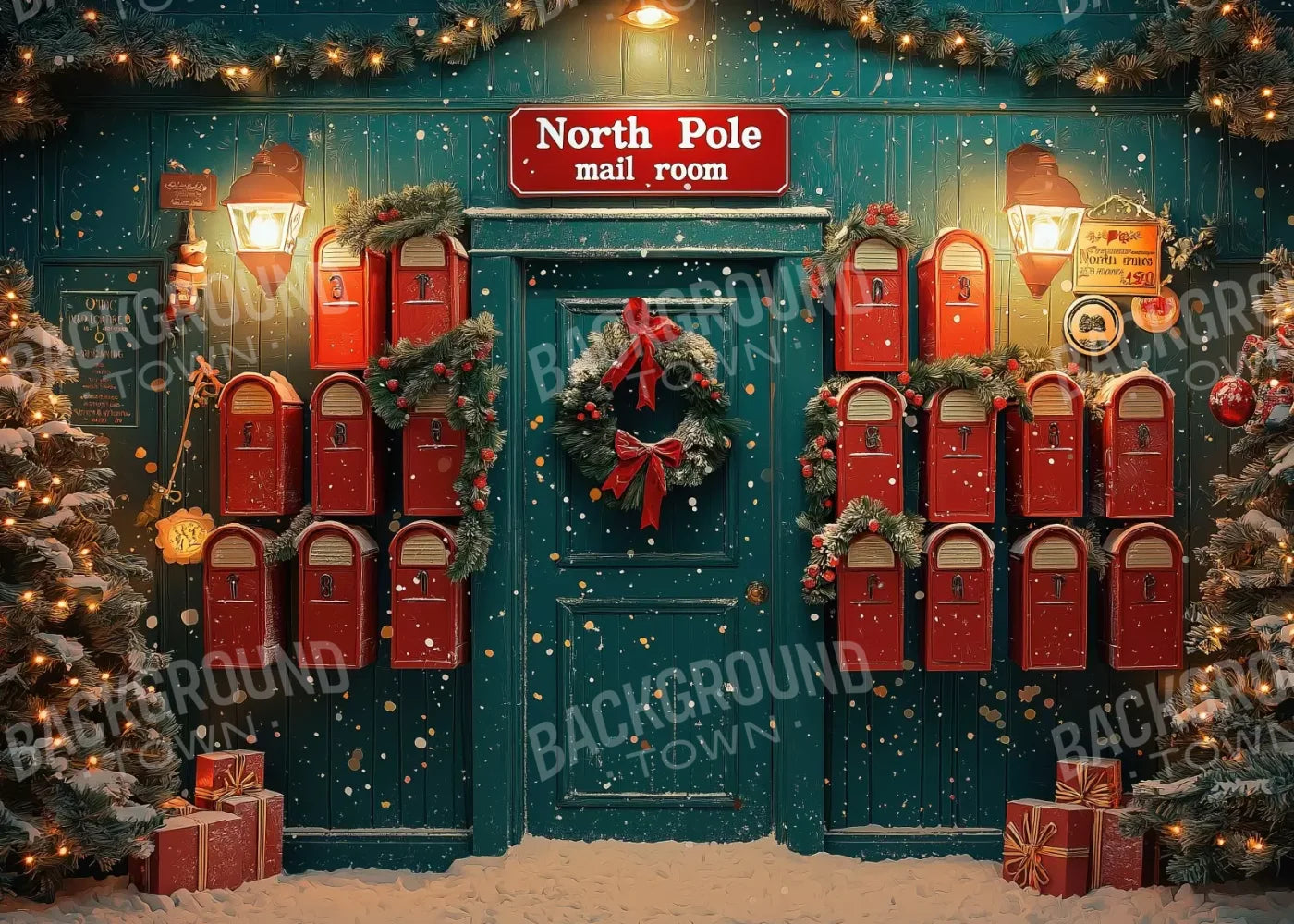 North Pole Mail Room Iii 7’X5’ Ultracloth (84 X 60 Inch) Backdrop