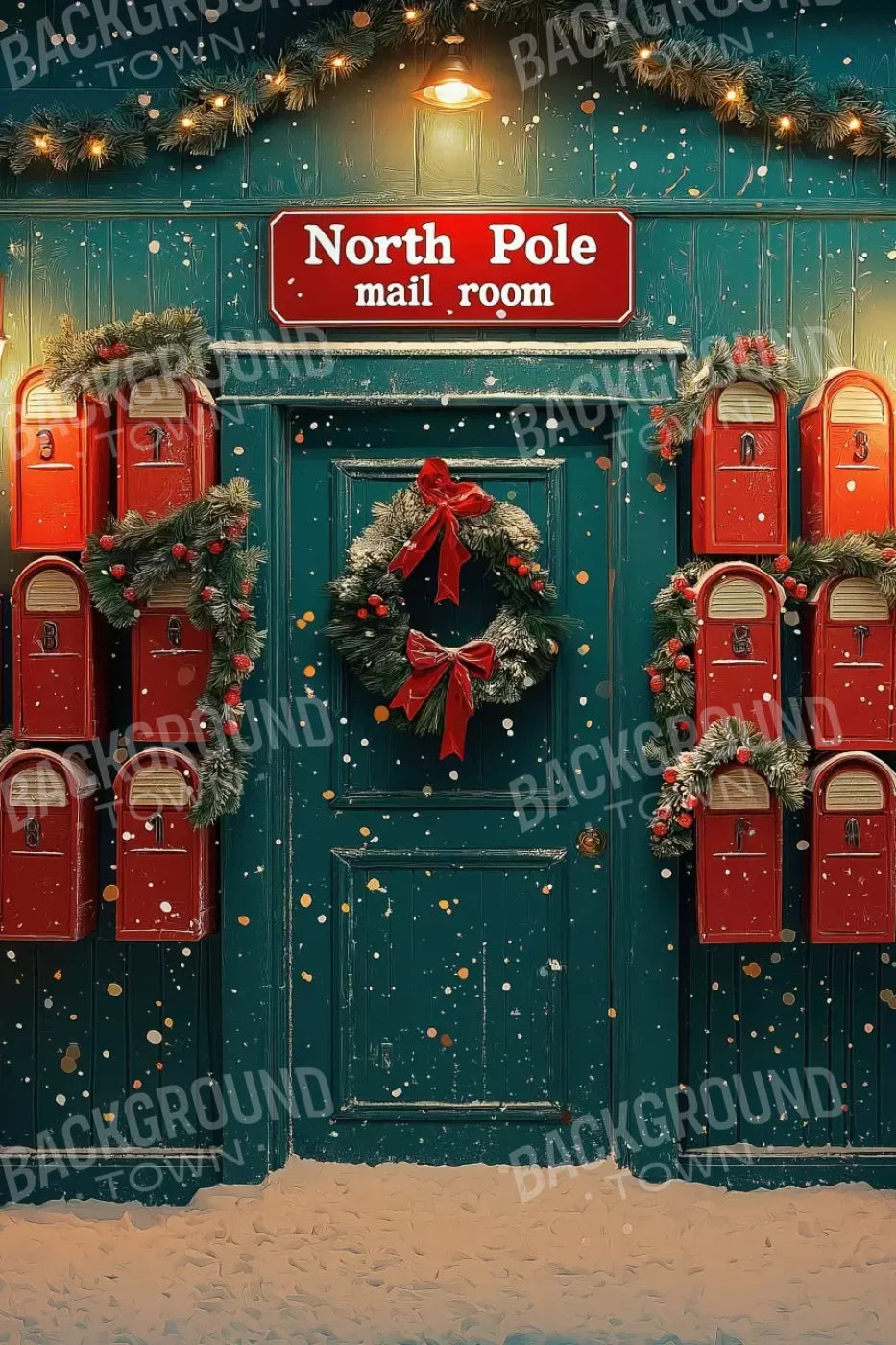 North Pole Mail Room Iii 8’X12’ Ultracloth (96 X 144 Inch) Backdrop