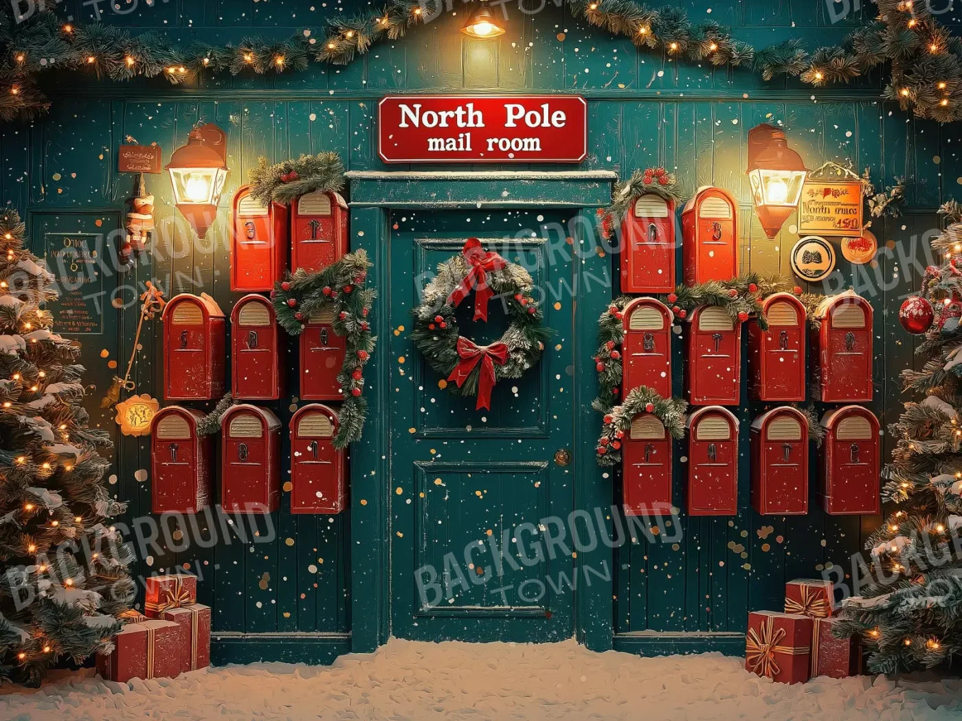 North Pole Mail Room Iii 8’X6’ Fleece (96 X 72 Inch) Backdrop